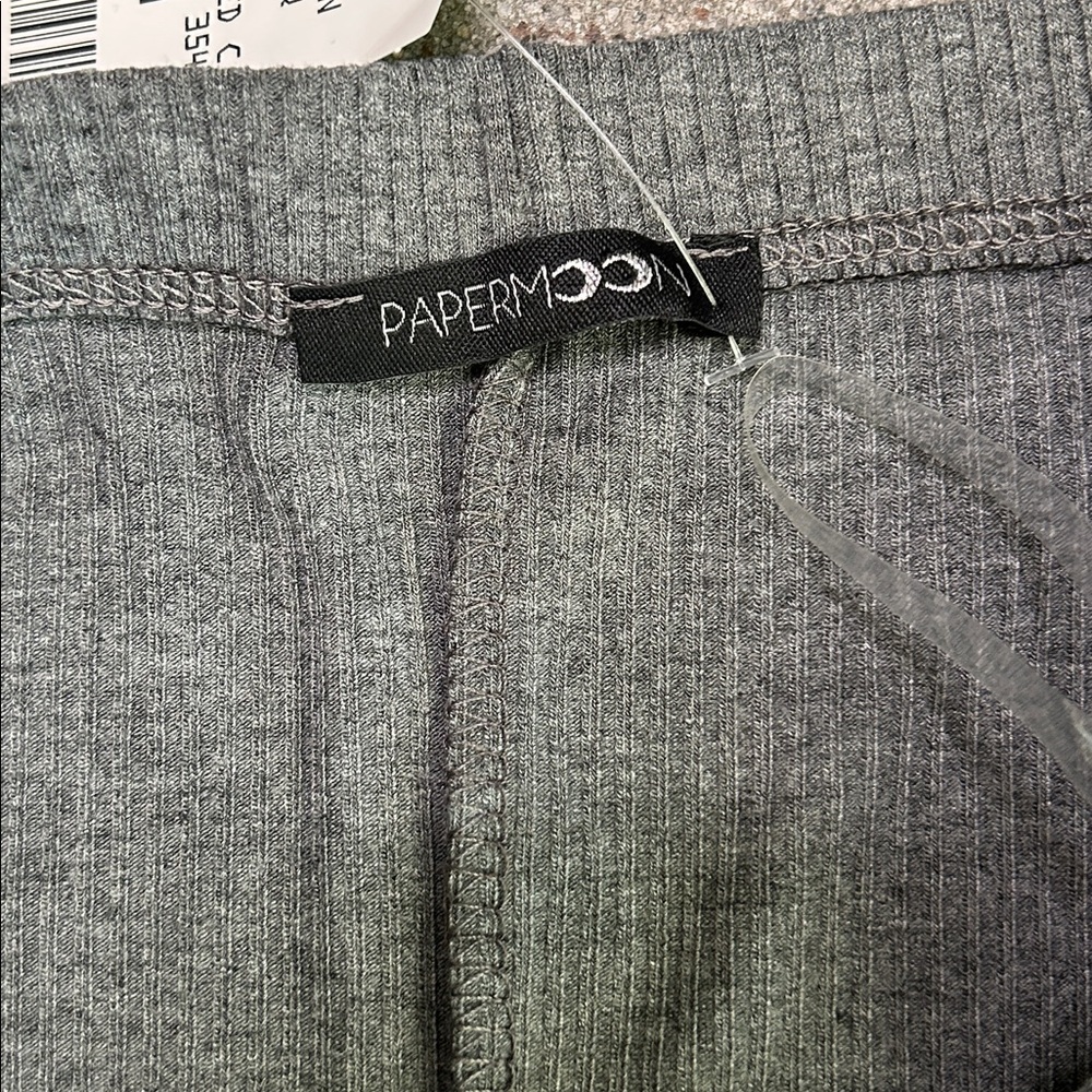 Papermoon Strapless Silver-Gray Ribbed Maxi Dress - Picture 2 of 4